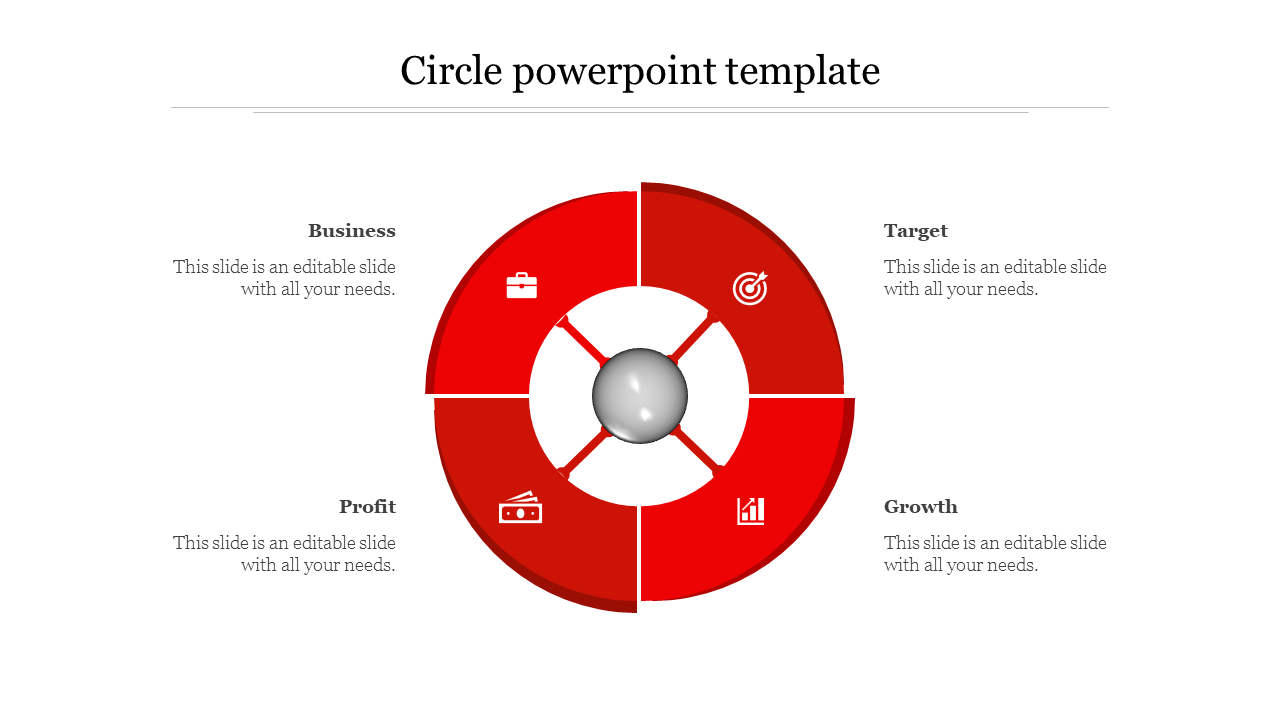 circle powerpoint template-Red